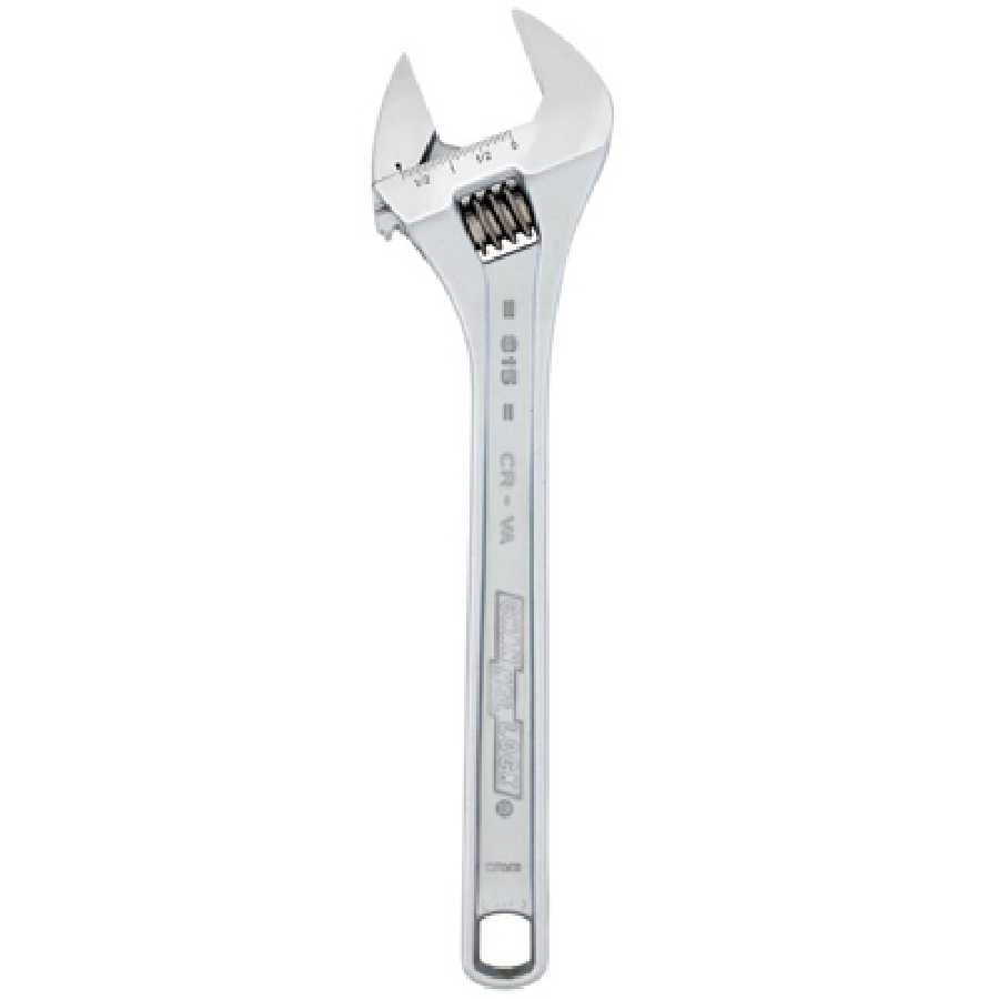 Chrome Adjustable Wrench - 15 In