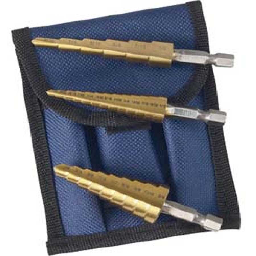 Titanium Step Drill Bit Set - 3-Pc