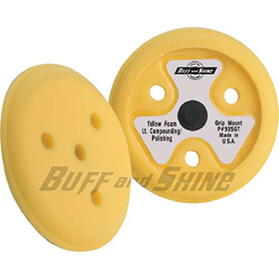 Yellow Light Cut Foam Buffing Pad - 9 In w/ 1 1/2 In Pile