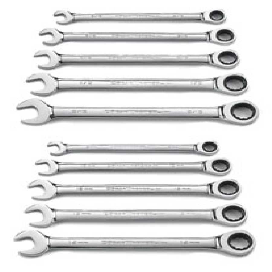 SAE/Metric Combo GearWrench Set 10 Pc