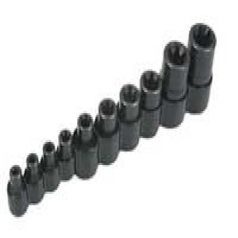 Master Torx Socket Set for External Torx Bolts - 10-Pc