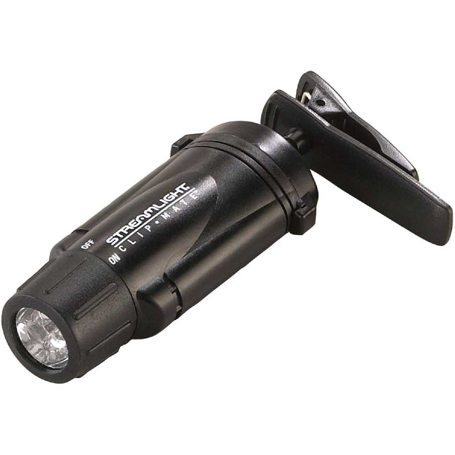 Clip-on LED Flashlight - Black / White LED