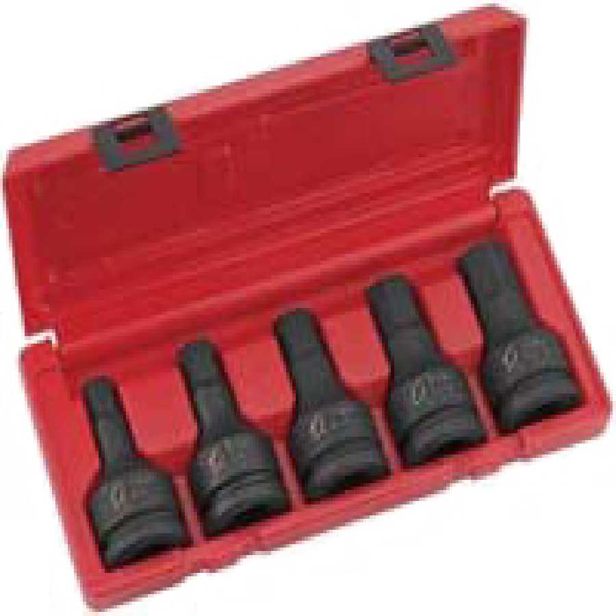 3/4 Inch Drive Fractional SAE Impact Hex Driver Set - 5-Pc