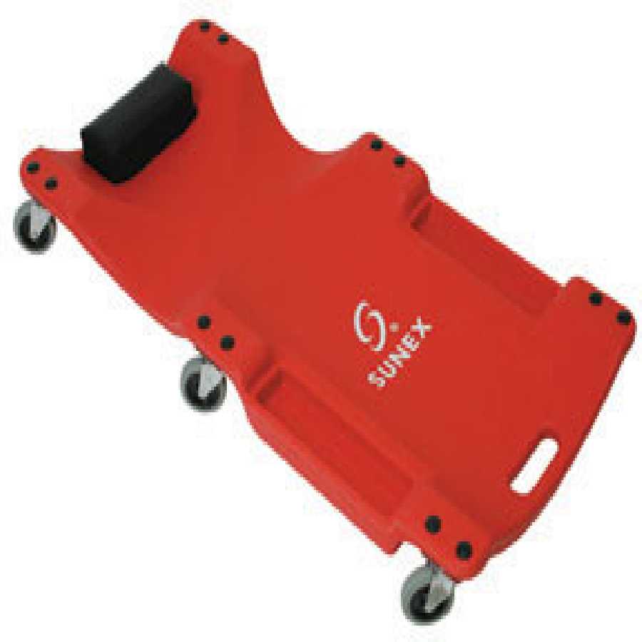 40 In 6 Wheel Plastic Creeper - Red