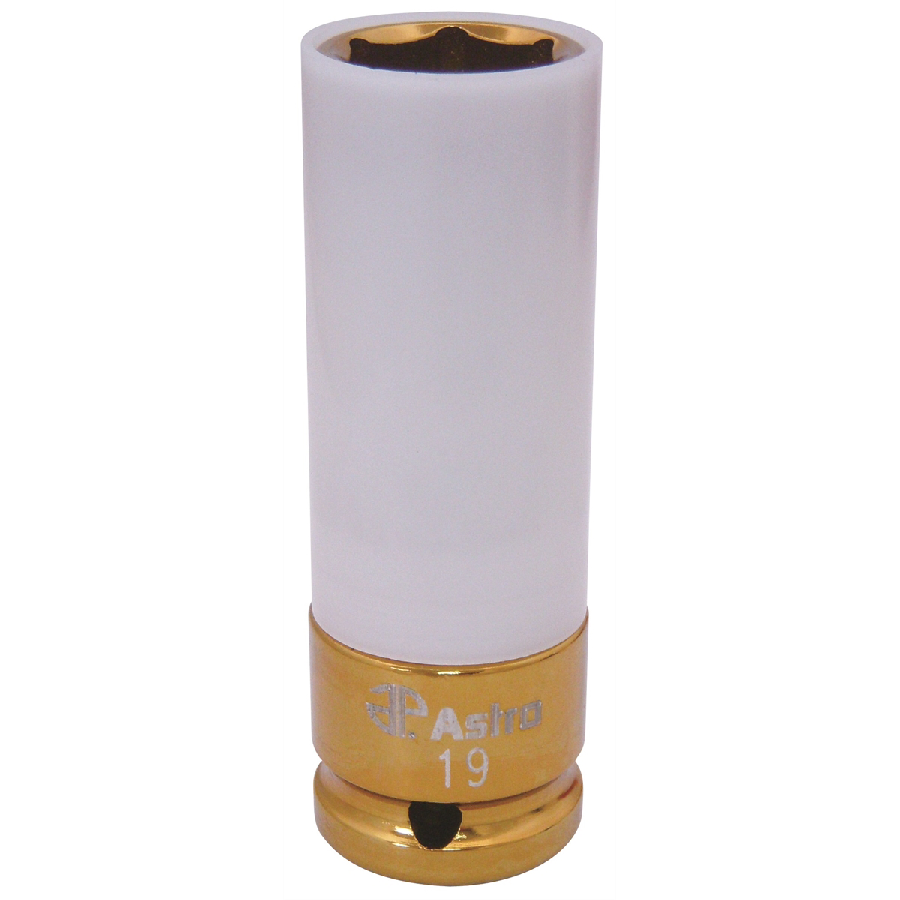 1/2 Inch Drive Impact Socket w/ Protective Plastic Sleeve - 19mm