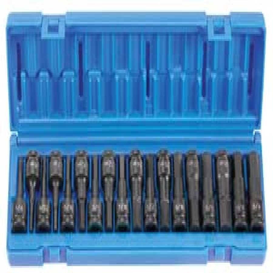 1/2 In Dr Metric and SAE Hex Impact Driver Set - 18-Pc