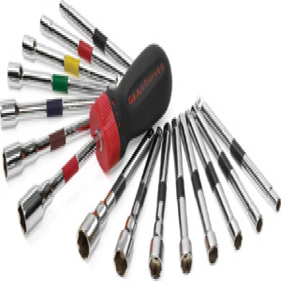 SAE Metric Ratcheting Nut Driver Set 16-Pc