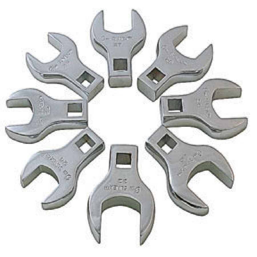 1/2 In Dr Metric Jumbo Crowfoot Wrench Set - 8-Pc