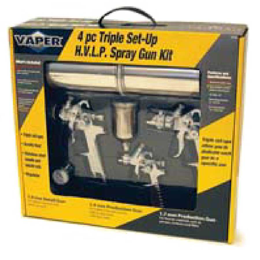 HVLP Gravity Feed Spray Gun Kit - 4-Pc