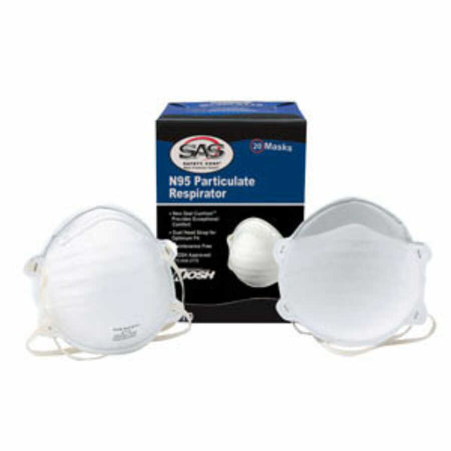 N95 Valved Particulate Respirator Box Of 10 Sas Safety Corp 8711