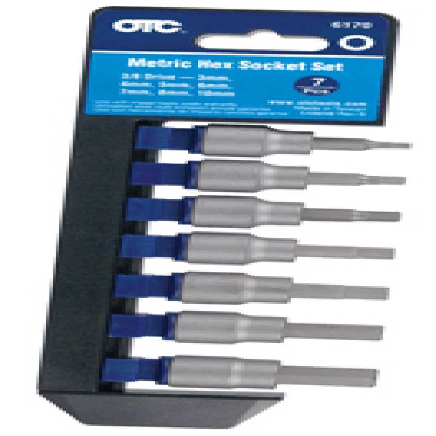 3/8 In Dr Metric Hex Bit Socket Set - 7-Pc