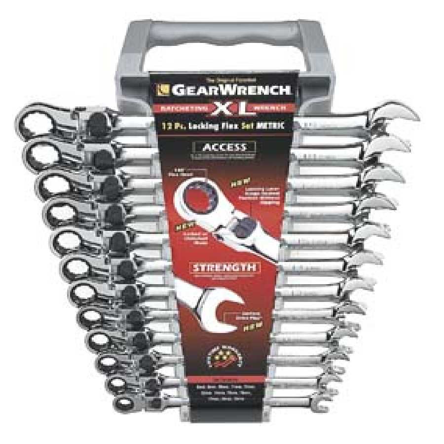 XL Locking Flex Head GearWrench Set - Metric - 12-Pc