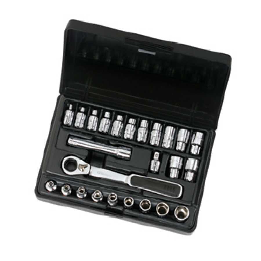 1/4 Inch Drive GearRatchet Vortex Socket Set - 25-Pc