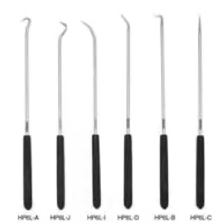 9-3/4 In Long Hook and Pick Set - 6-Pc