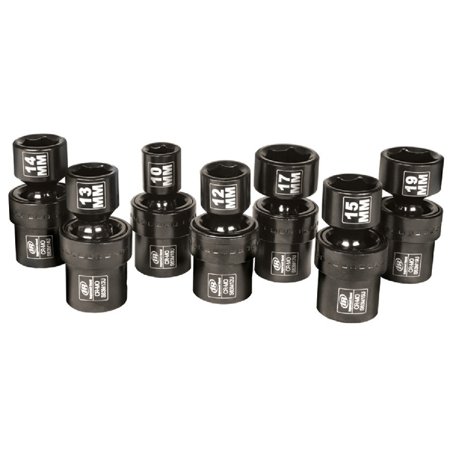 3/8 In Dr Swivel Universal Flex Metric Impact Socket Set - 7-Pc