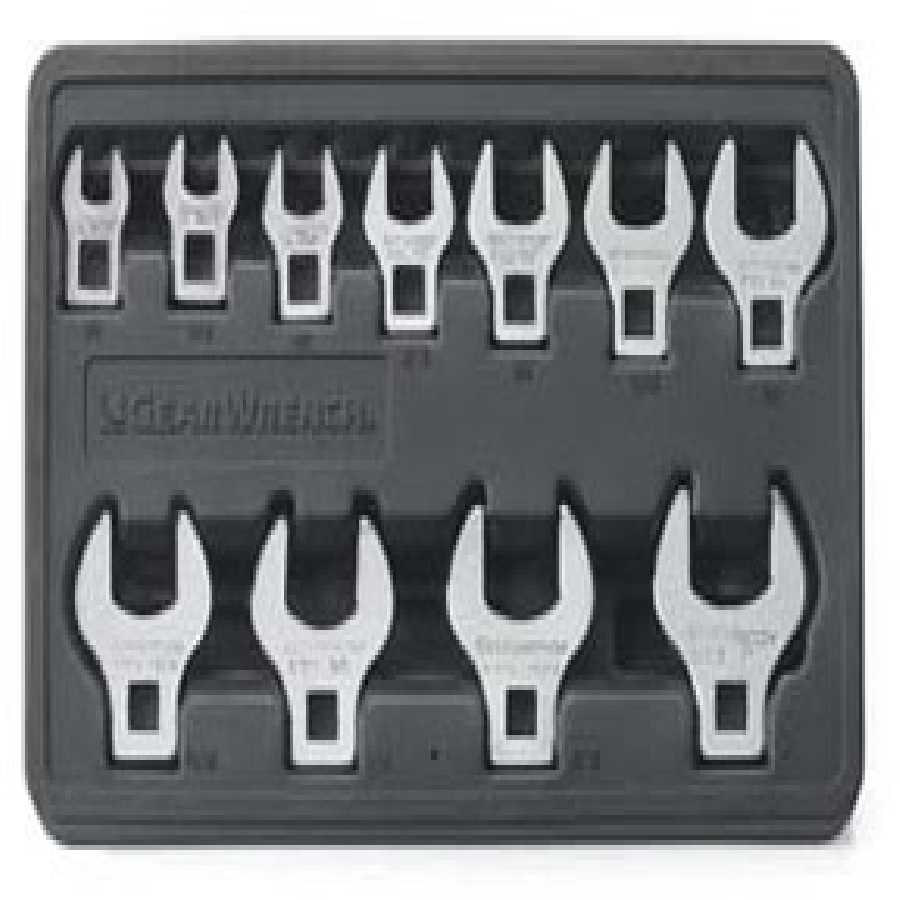 3/8 In Drive SAE Crowfoot Wrench Set - 11-Pc