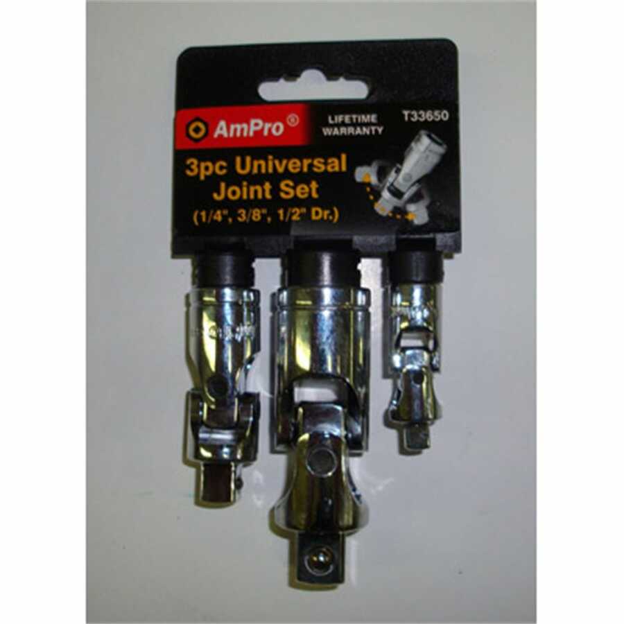 3pc u-joint set (1/4" 3/8" 1/2