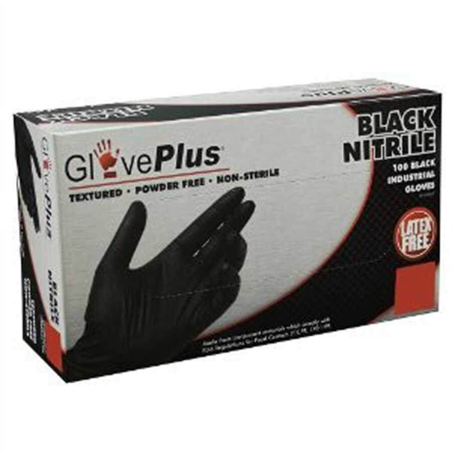 XL GlovePlus P/F, Txtred Black Nitrile Gloves