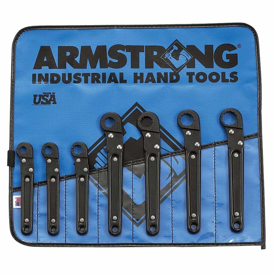 7 Piece Ratcheting Flare Nut Wrench Set