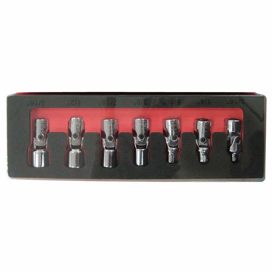 1/4 Inch Drive 6 Point SAE Flex Socket Set 7-Pc