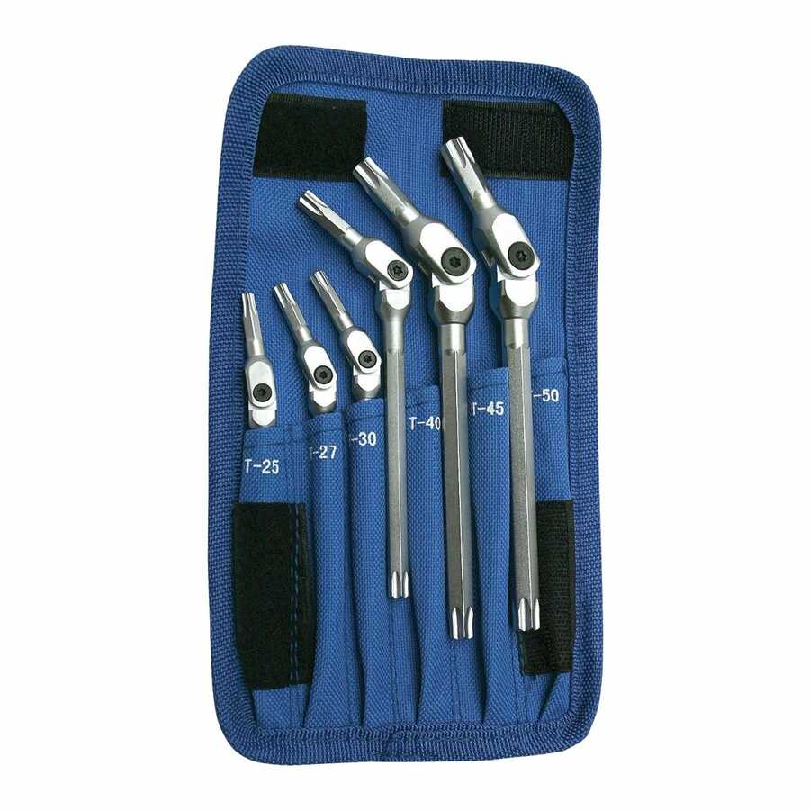 6PC HEX PRO PIVOT HEAD TORX WRENCH SET