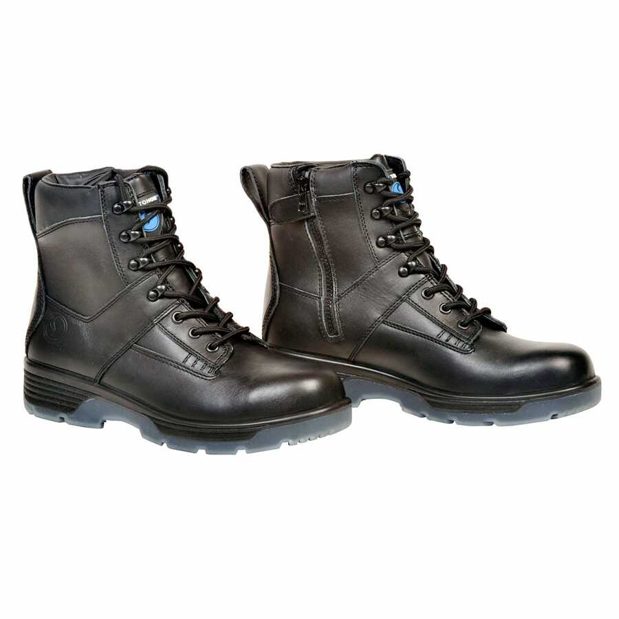 Blue Tongue Black 6 Lace up Side Zipper Composite Toe Boot BTCP7