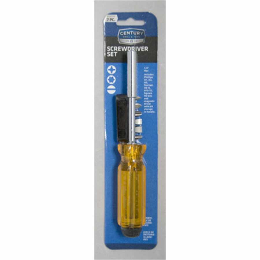 7PC SCREWDRIVER & BITS