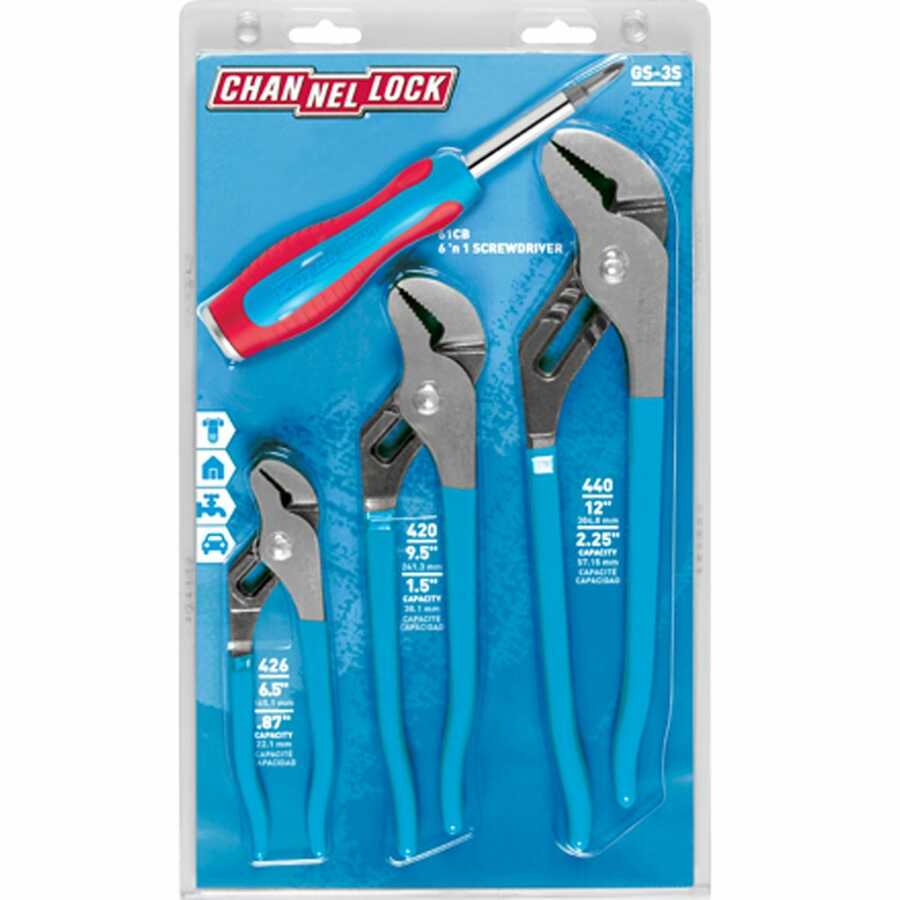 Pliers Set - 3-Pc Tongue and Groove - 426, 420 and 440