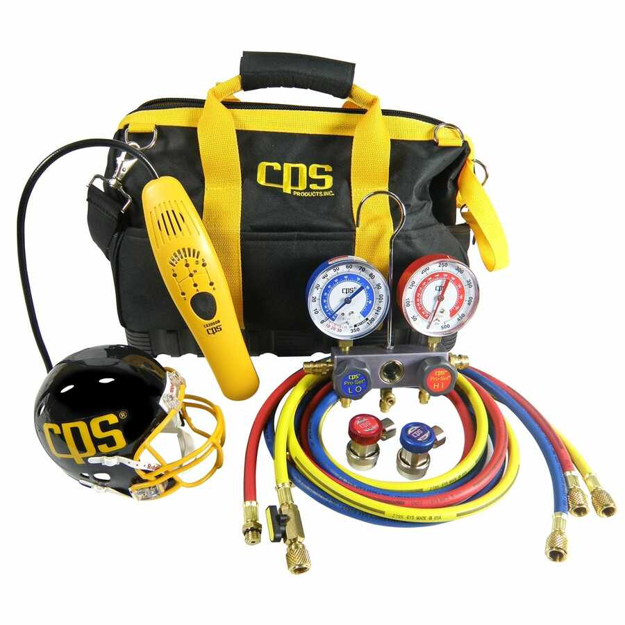 Tool Bag Kit with Leak Detector and Manifold