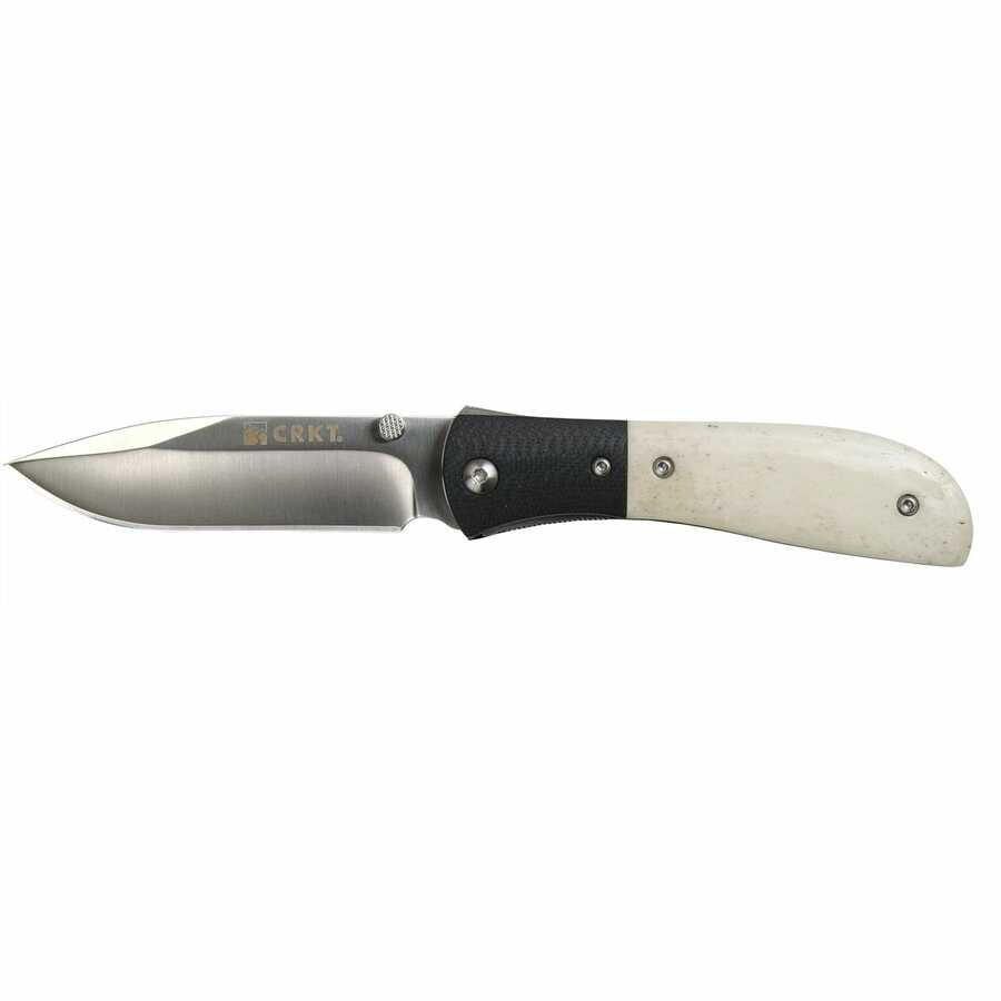 M4 Folding Knife with Bone Handle and G-10 Bolster