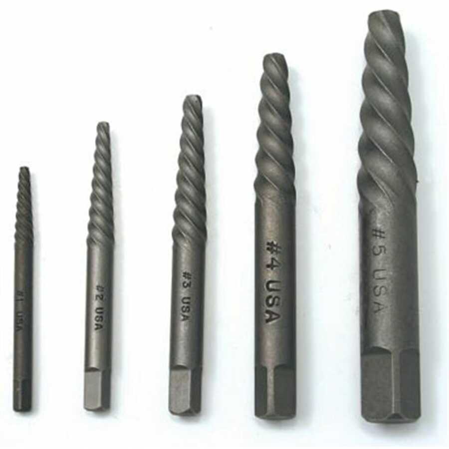 5 Pc Screw Extractor Kit Spira