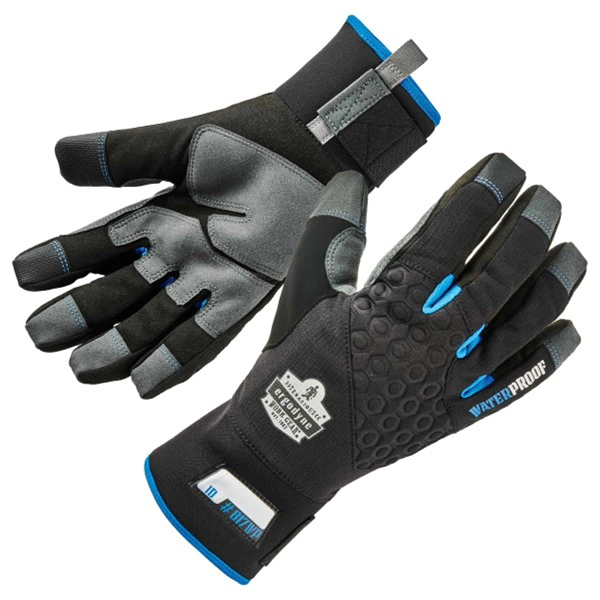 817WP L Black Waterproof Winter Work Gloves