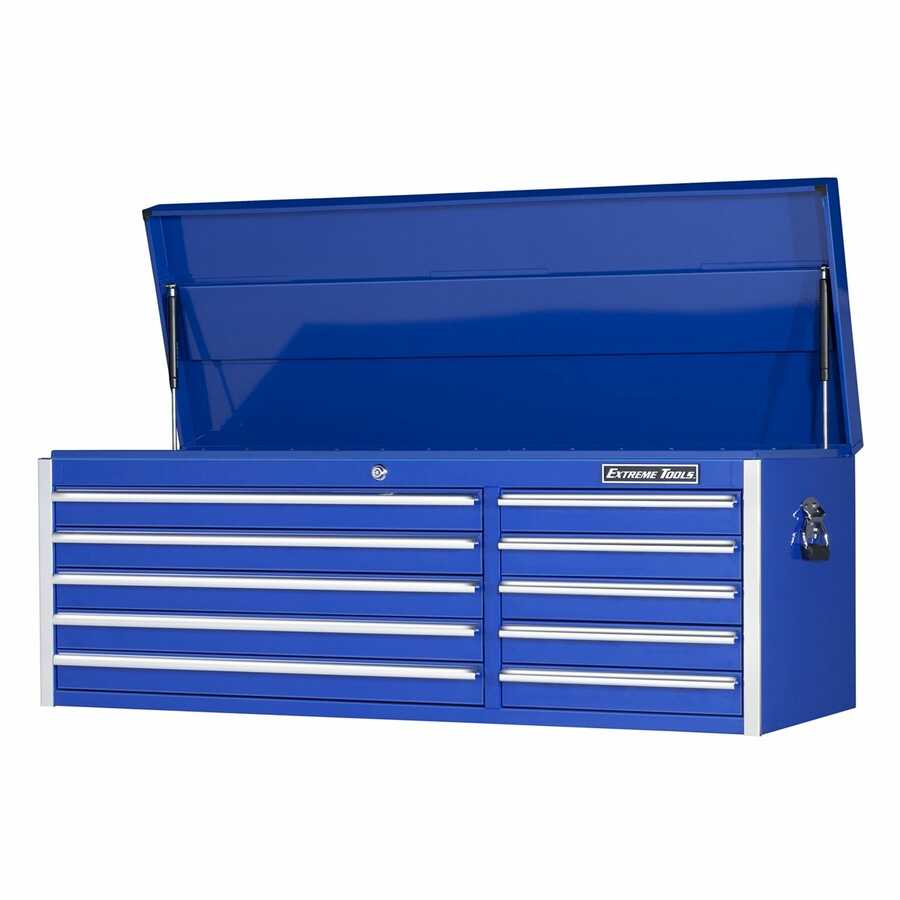 56 In 10 Drawer Professional Tool Chest - Blue Free Shipping