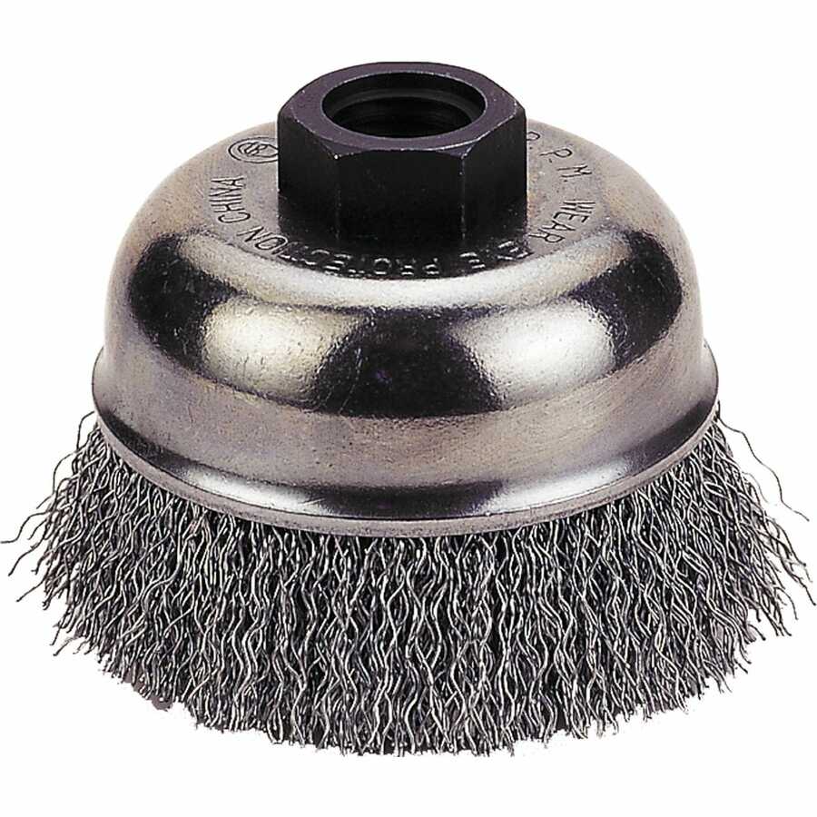 CUP BRUSH 3" CRIMPED WIRE