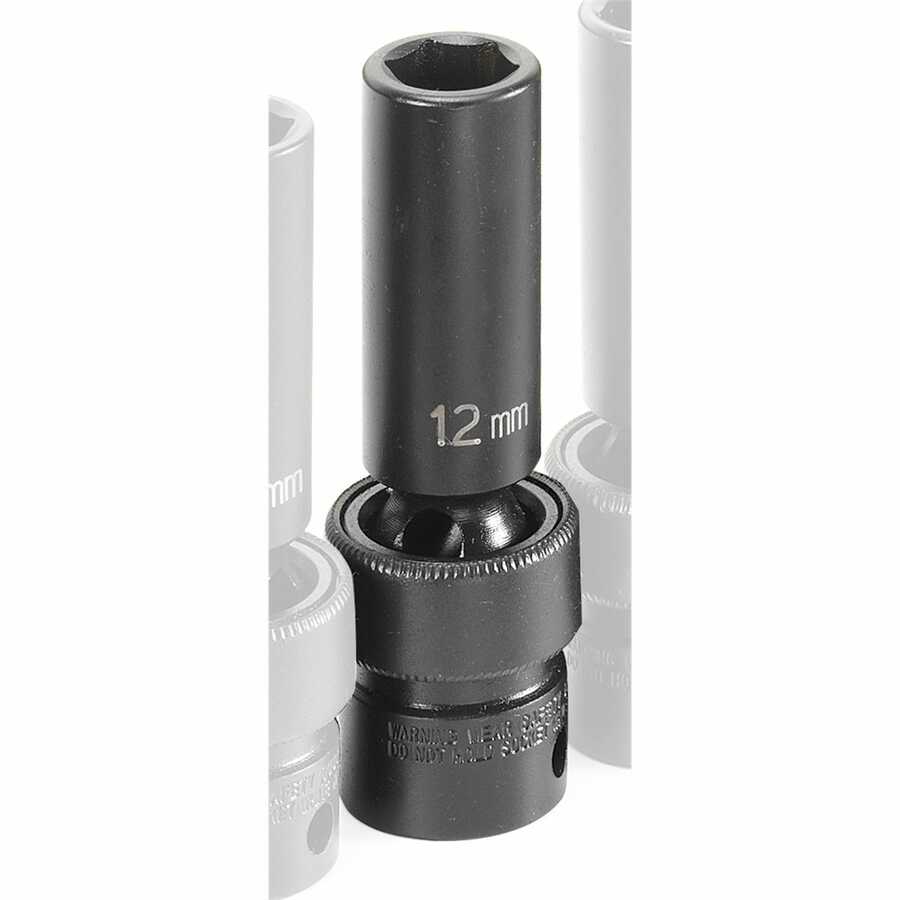 3/8 Inch Deep Universal Impact Swivel Socket 12mm