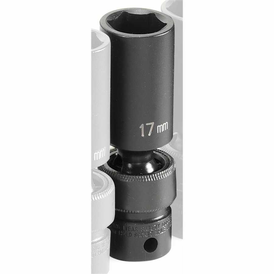 3/8 Inch Deep Impact Swivel Universal Socket 17mm