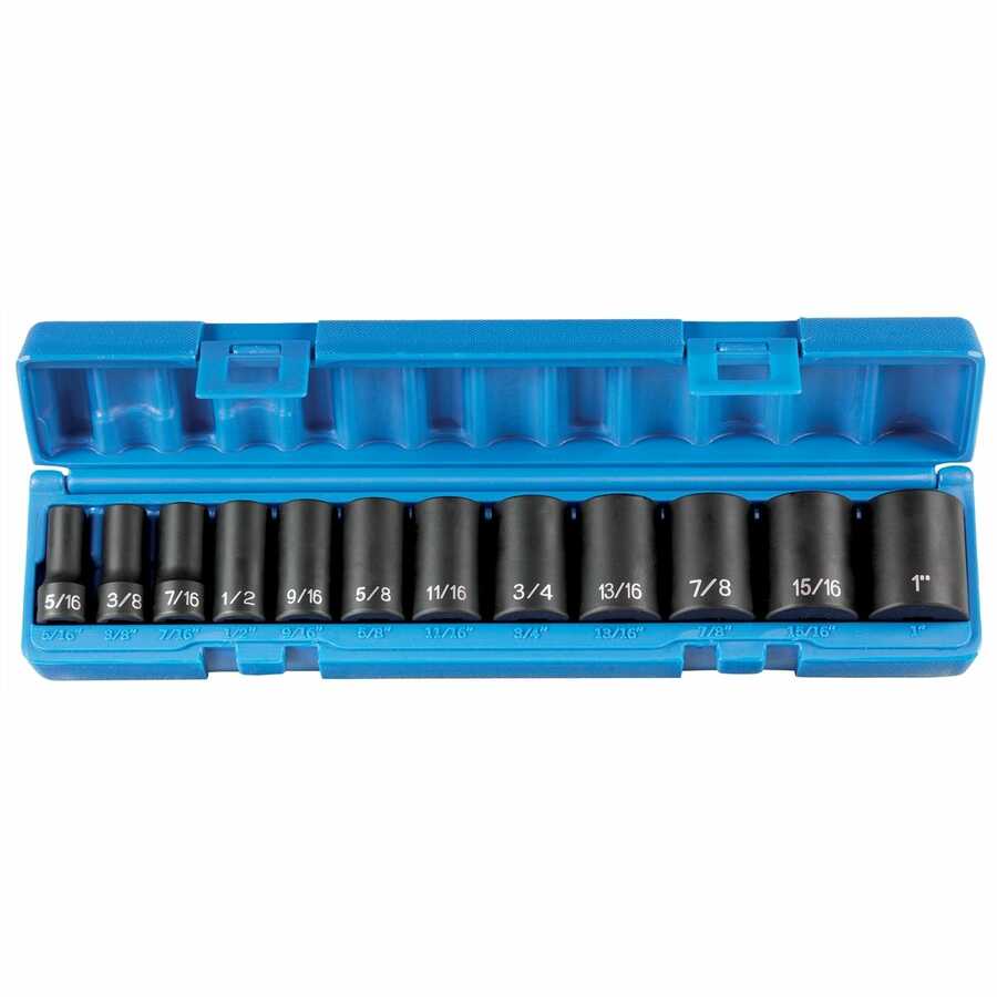 3/8" Drive 12-Point Semi-Deep Length Fractional Set