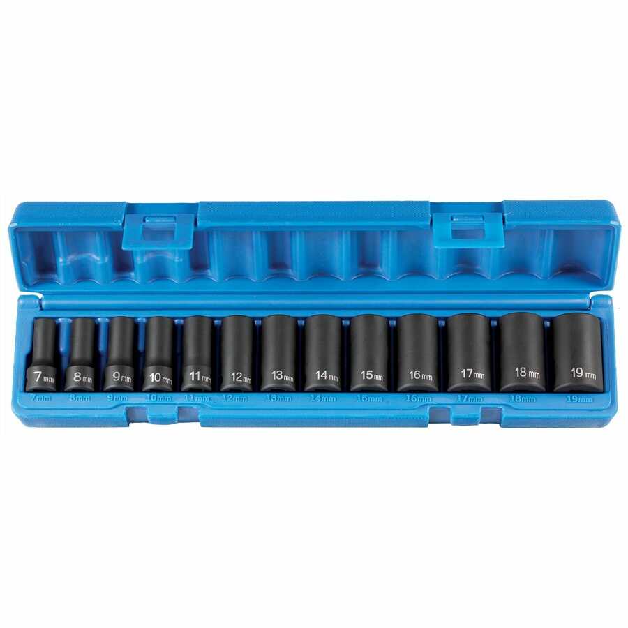 3/8" Drive 13-Point Semi-Deep Length Metric Set