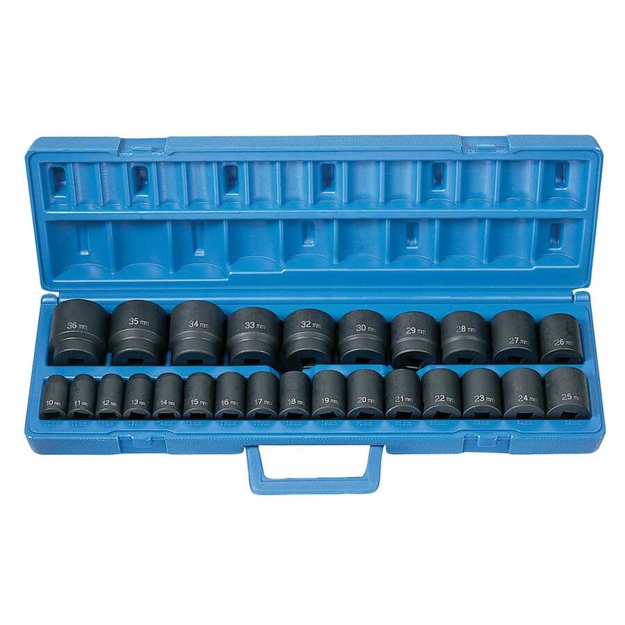 26 Piece 1/2" Drive Metric Master Impact Socket Set