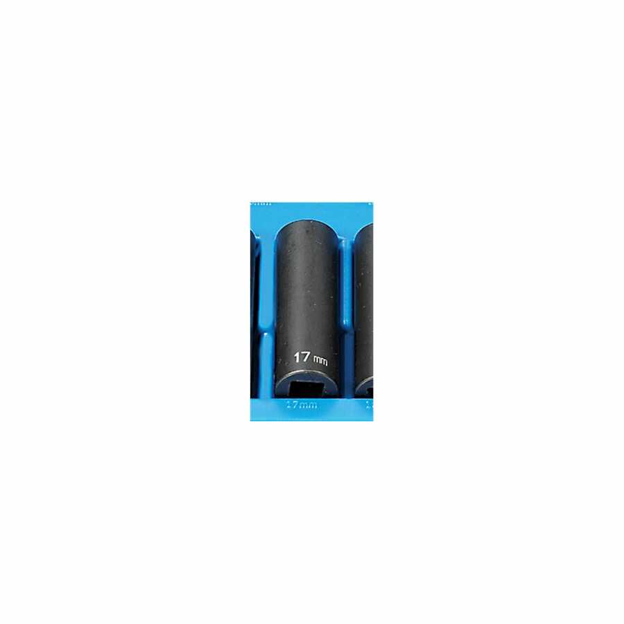 1/2 Inch Drive 12 Pt Deep Metric Impact Socket 17mm