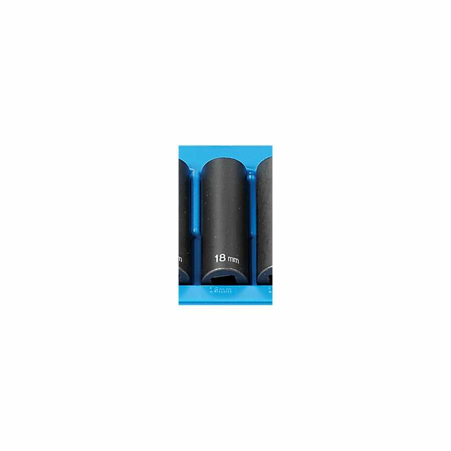 1/2" Drive x 18mm Deep - 12 Point Impact Socket