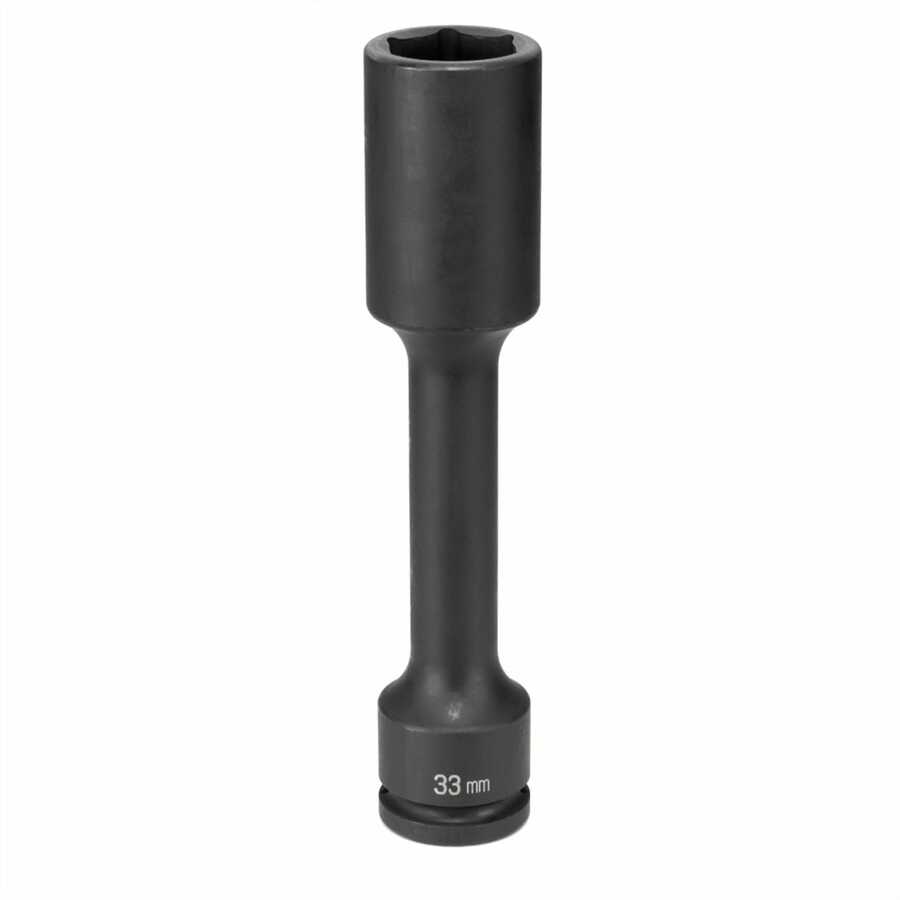 3/4 In Dr 6 Pt Extra-Long Impact Socket - 33mm
