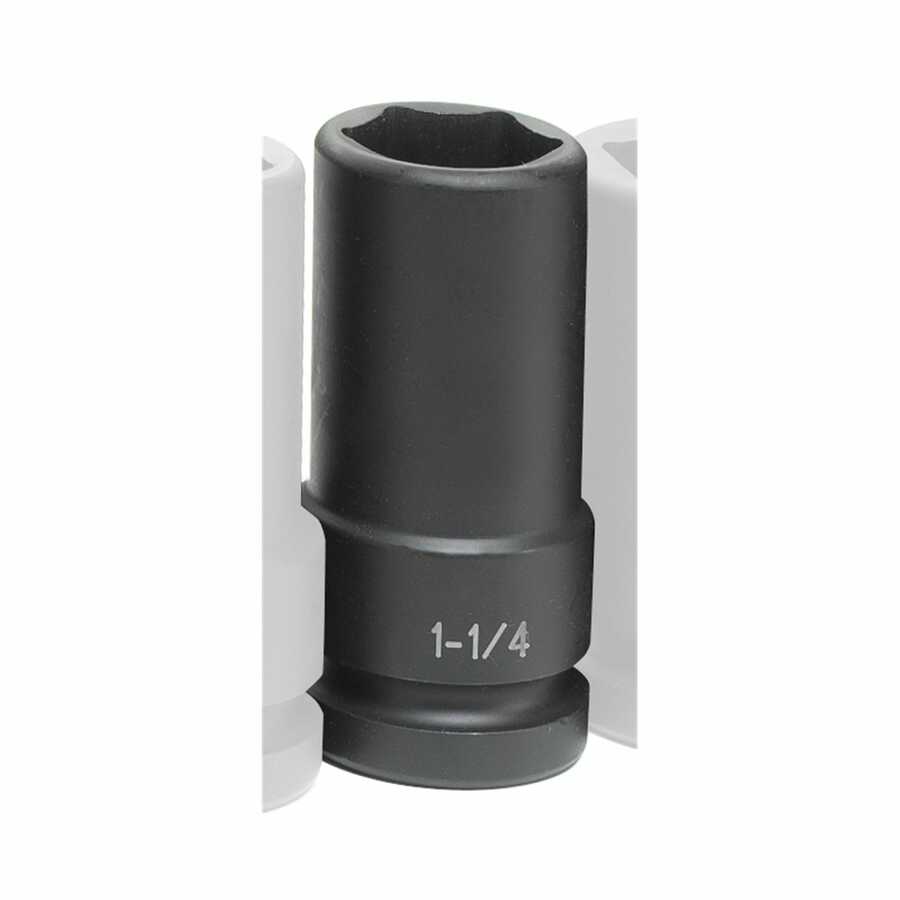 1" Drive Extra Deep Thin Wall Impact Socket, 1-1/4" Hex