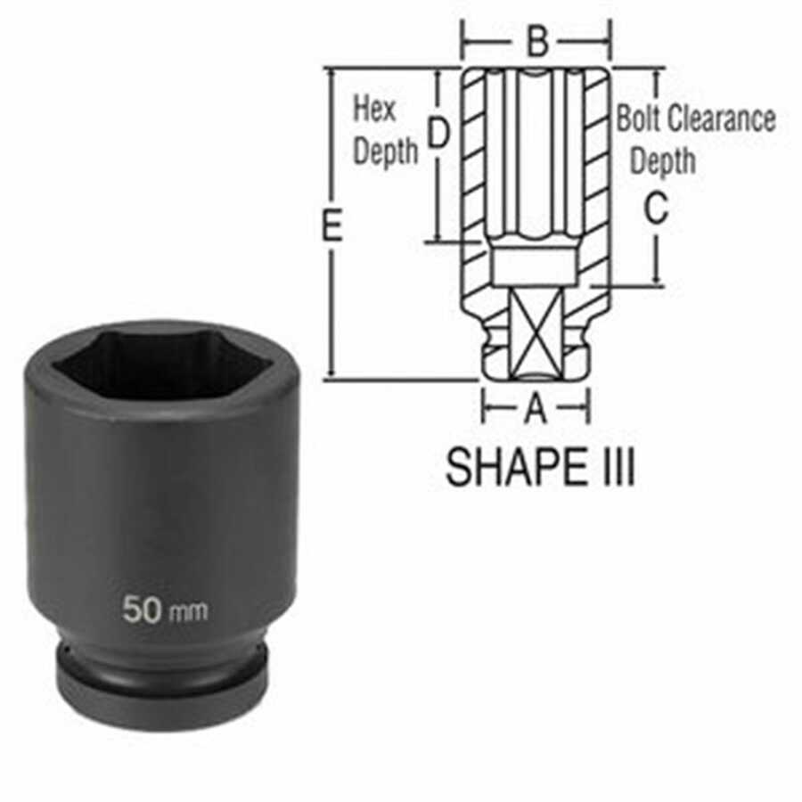 In Dr 6 Pt Deep Impact Socket - 60mm