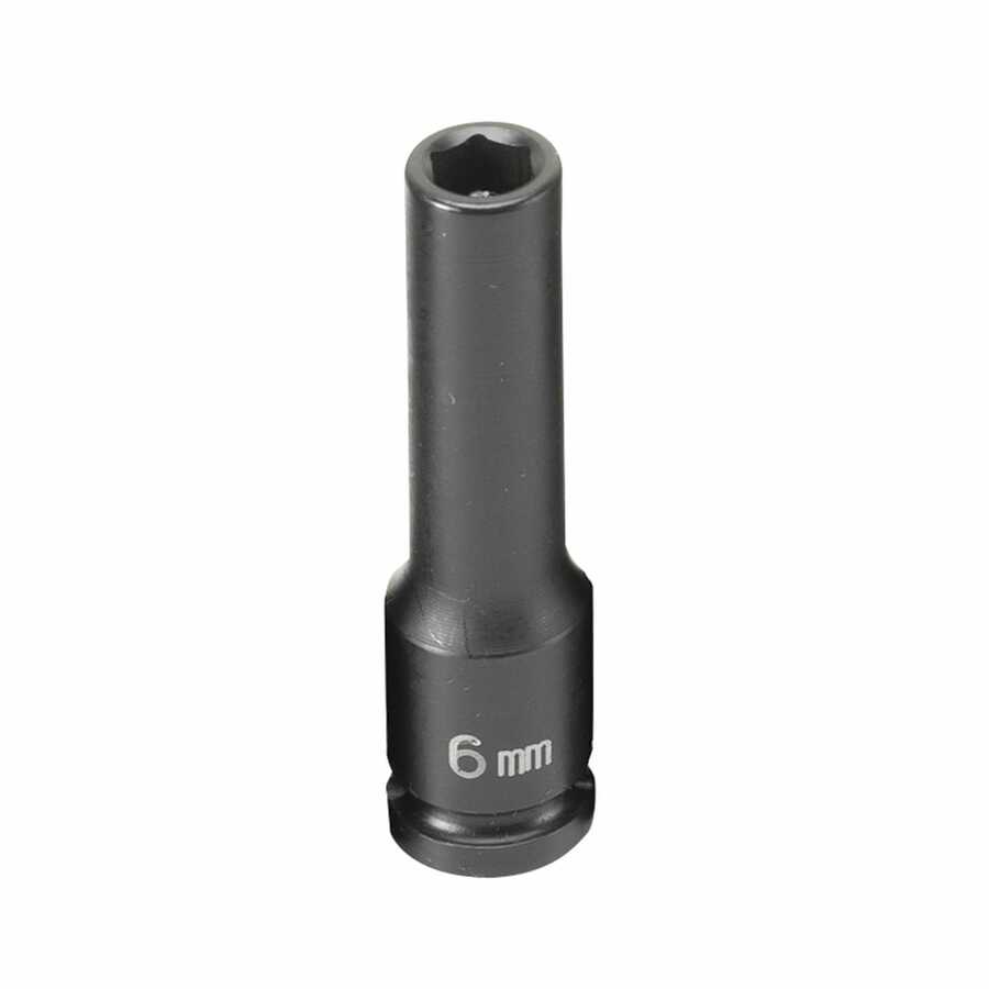 SOC 6MM 1/4D IMP MAG 6PT DP BLK