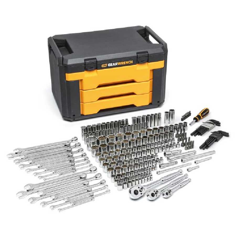 239 Piece Mechanics Tool Set in 3 Drawer Storage Box