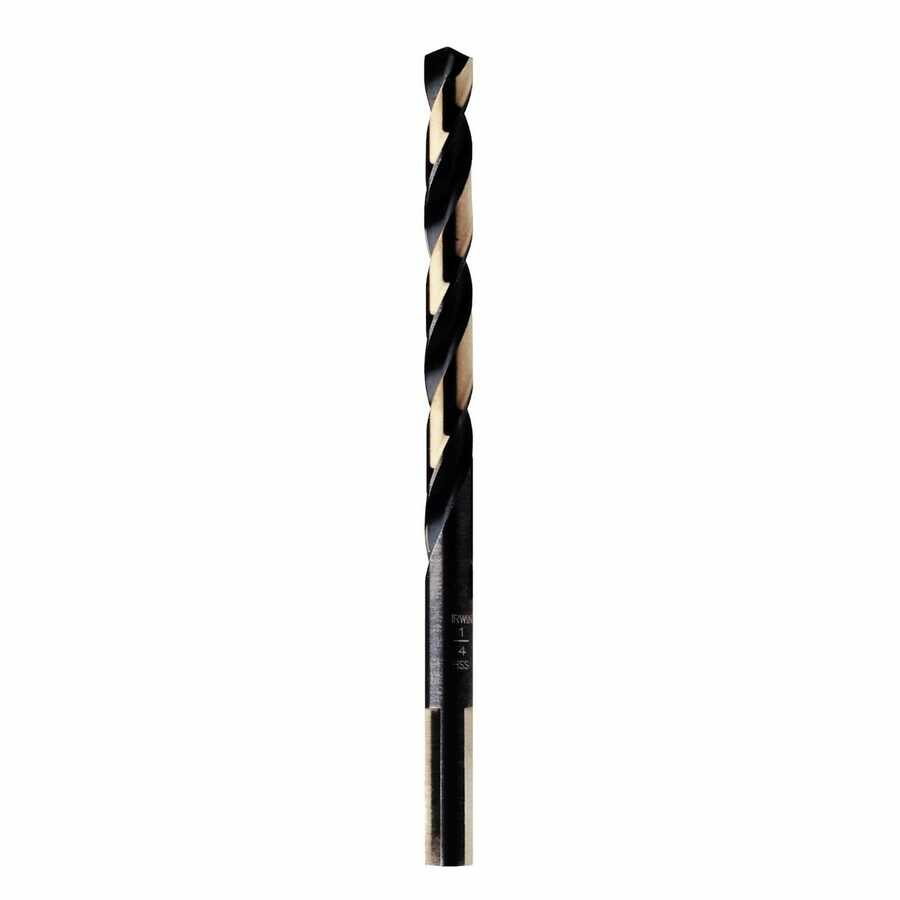 23/64" Black & Gold HSS Fractional Straight Shank Jobber Length