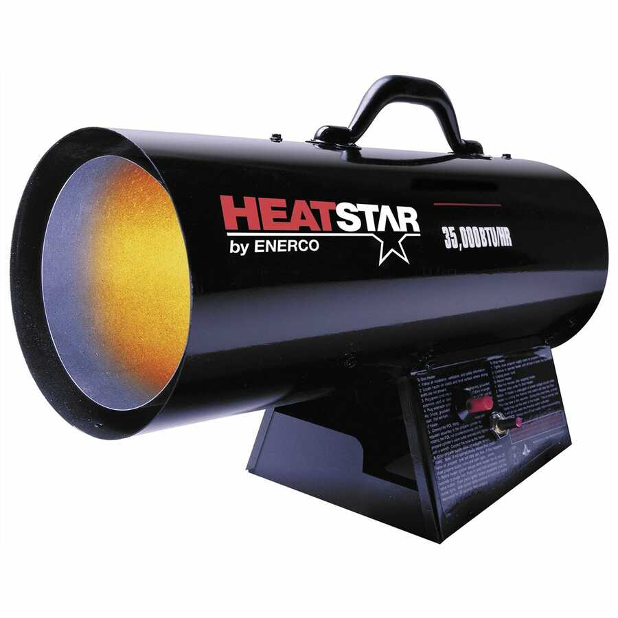 Portable Forced Air Propane Heater, 35,000 BTU/HR