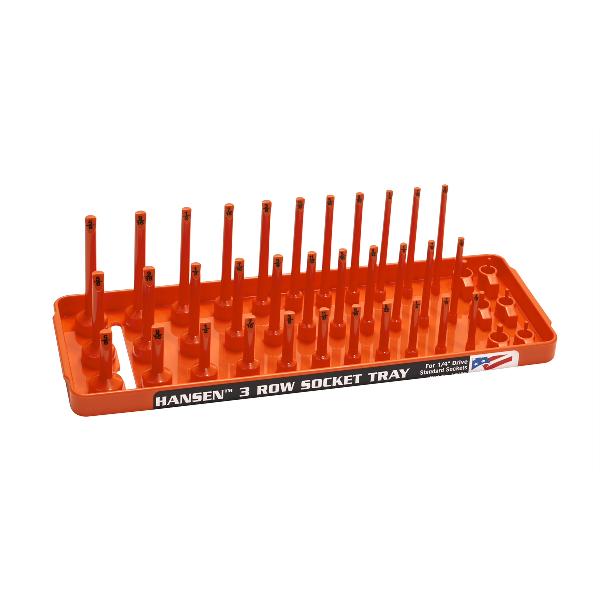 1/4" SAE 3-Row Socket Tray - Orange