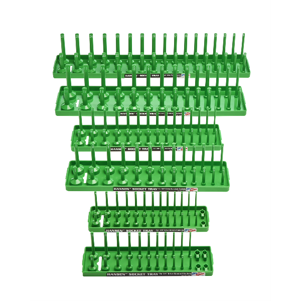 Six Piece Green Socket Tray